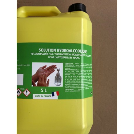 SOLUTION HYDROALCOOLIQUE 5 L